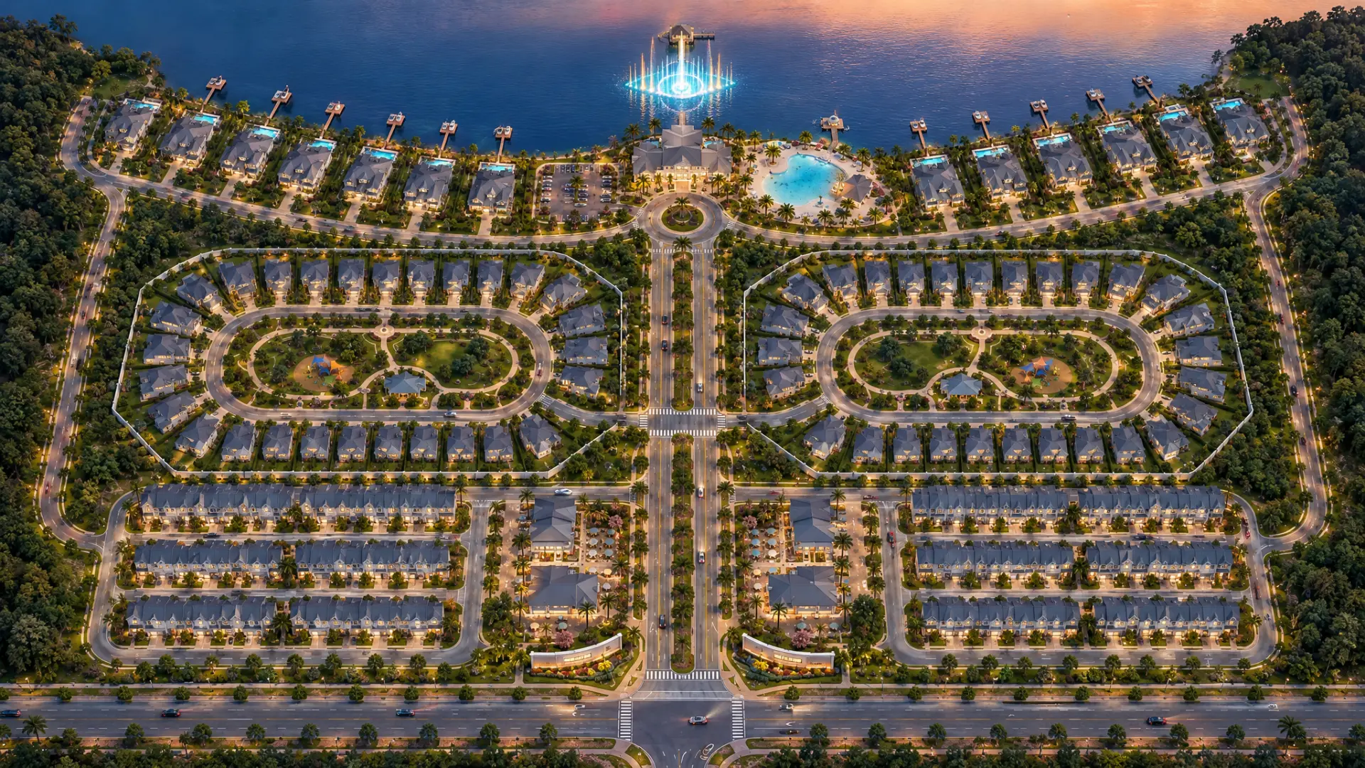 Kestrel Point site plan at night