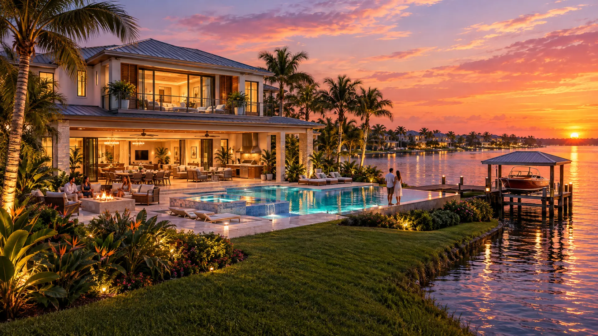 Sunset on the water