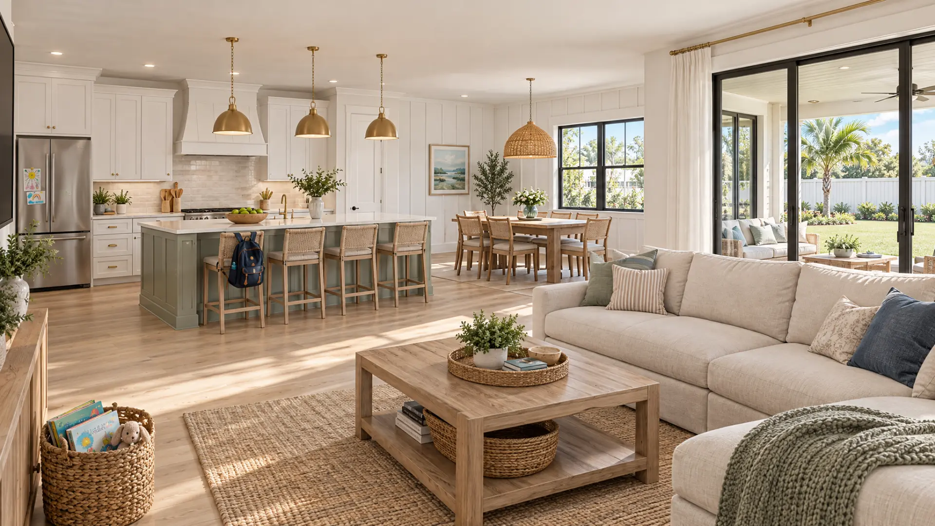 The Commons: kitchen and family room
